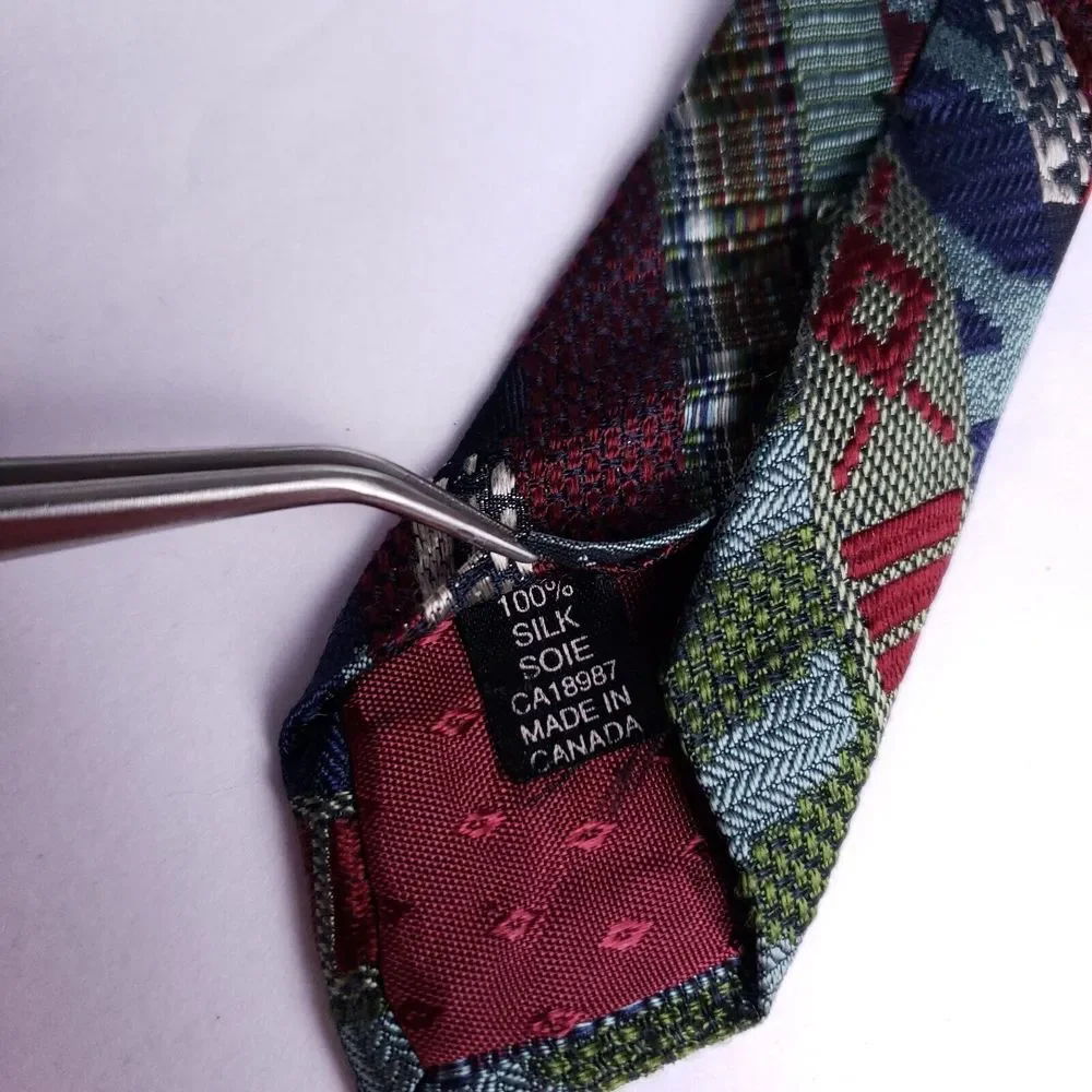 Dion Collection‎ Silk Tie Abstract Geometric Multicolor Pattern 100% Silk